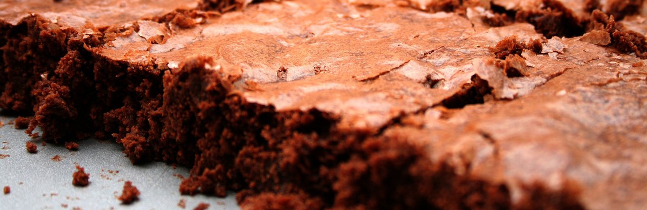 Fudge brownie with shiny top